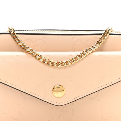 Gucci Calfskin GG Super Mini Debossed Chain Wallet Light Beige 8 of 10