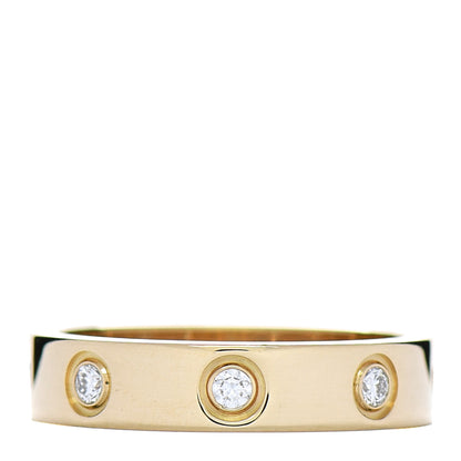 Cartier 18K Yellow Gold 8 Diamond 4mm LOVE Wedding Band Ring 48 4.5 1 of 5