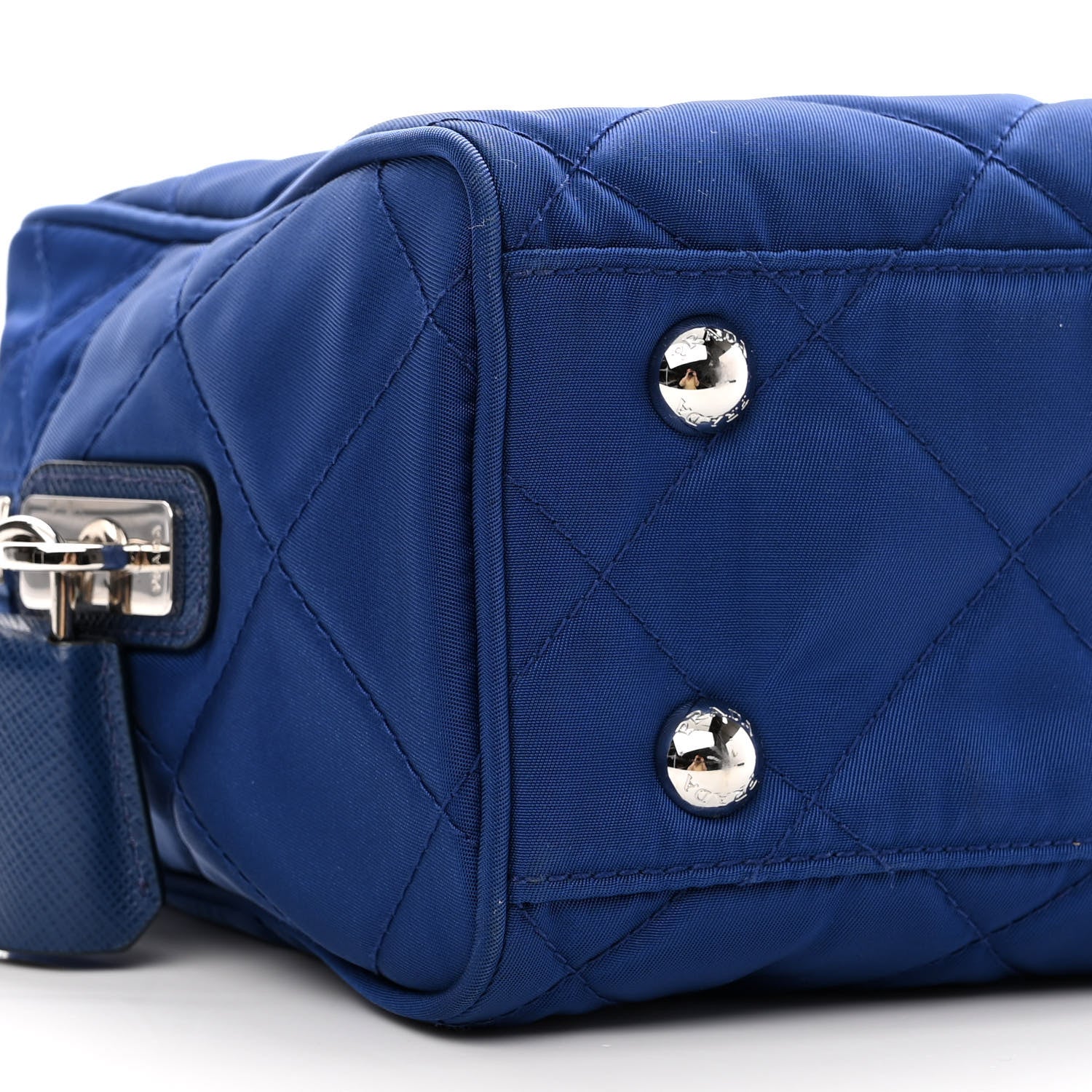 Prada Nylon Tessuto Impuntu Quilted Shoulder Bag Bluette 9 of 11