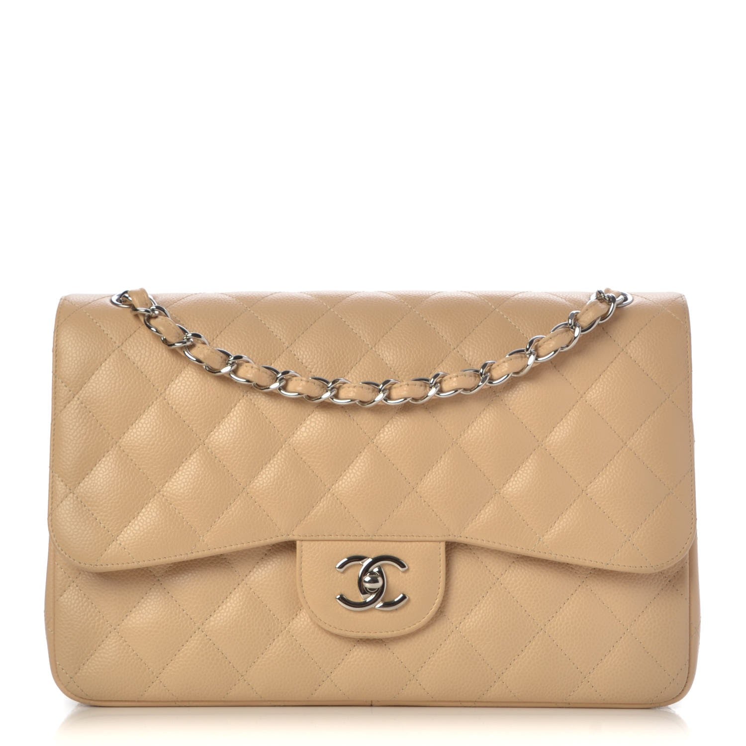 Chanel Caviar Quilted Jumbo Double Flap Beige Clair 1 of 10