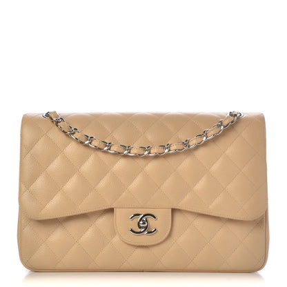 Chanel Caviar Quilted Jumbo Double Flap Beige Clair 1 of 10