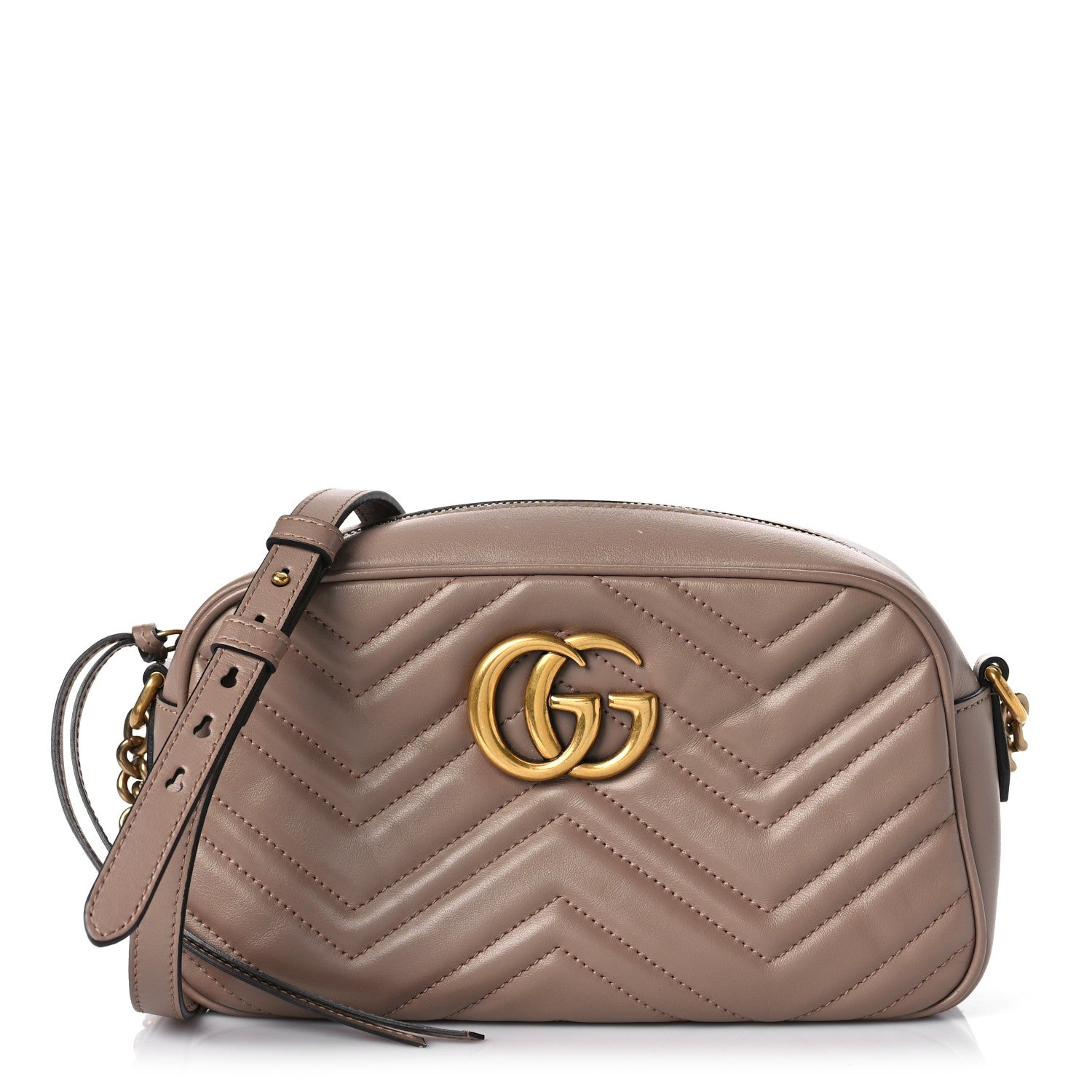 Gucci Calfskin Matelasse Small GG Marmont Chain Shoulder Bag Porcelain Rose 1 of 13