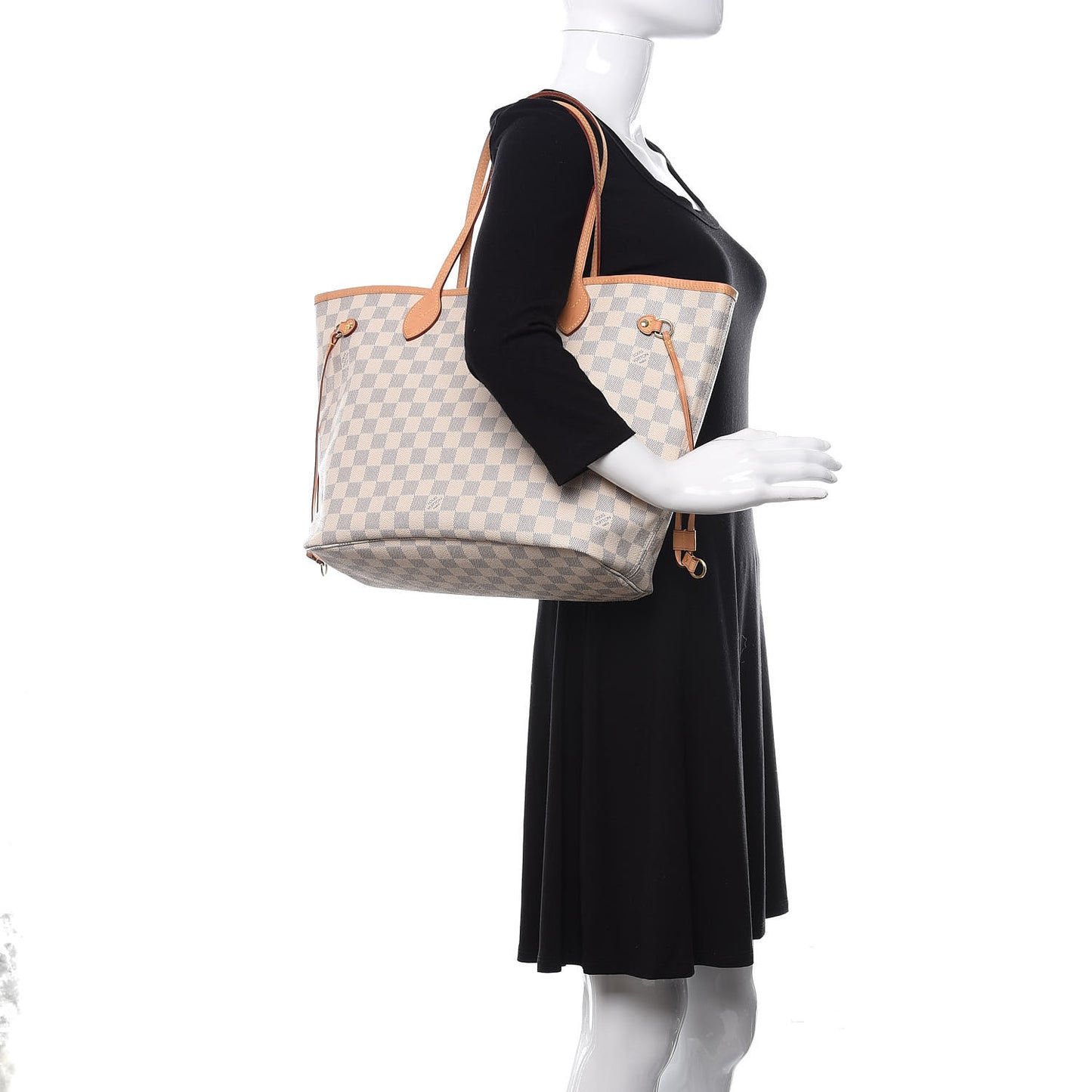 Damier Azur Neo Neverfull MM Rose Ballerine