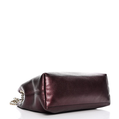 Gucci Metallic Cellarius Calfskin Medium Soho Chain Shoulder Bag Classic Burgundy 4 of 13