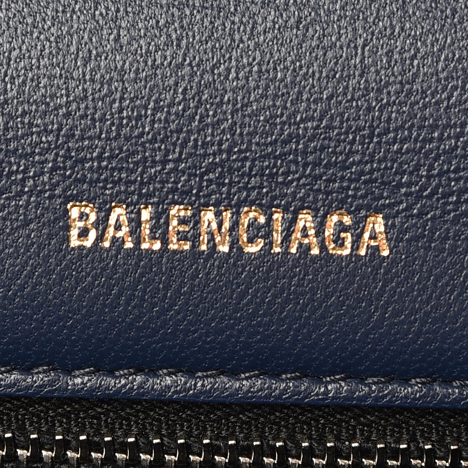 Balenciaga Grained Calfskin Logo Print S Ville Day Bag Bleu Canopee 8 of 8