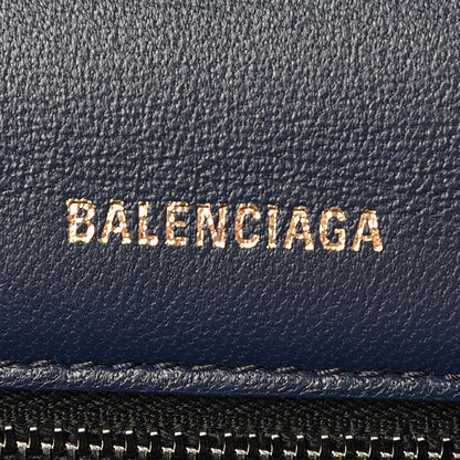 Balenciaga Grained Calfskin Logo Print S Ville Day Bag Bleu Canopee 8 of 8