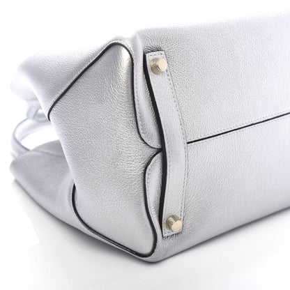 Christian Dior Metallic Supple Grained Calfskin Medium Open Bar Tote Silver 7 of 11