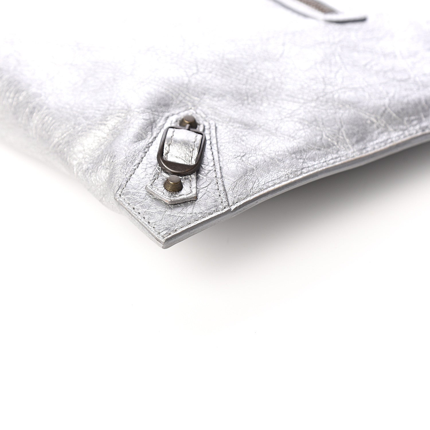 Balenciaga Agneau Classic Hardware Small Pouch Gris Aluminum 8 of 11