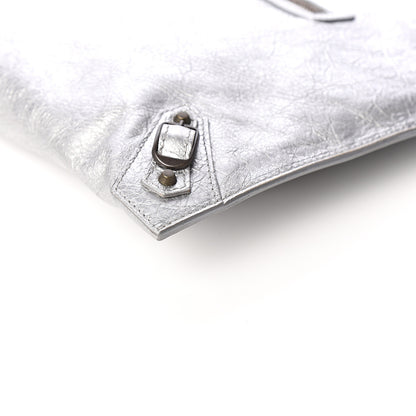 Balenciaga Agneau Classic Hardware Small Pouch Gris Aluminum 8 of 11