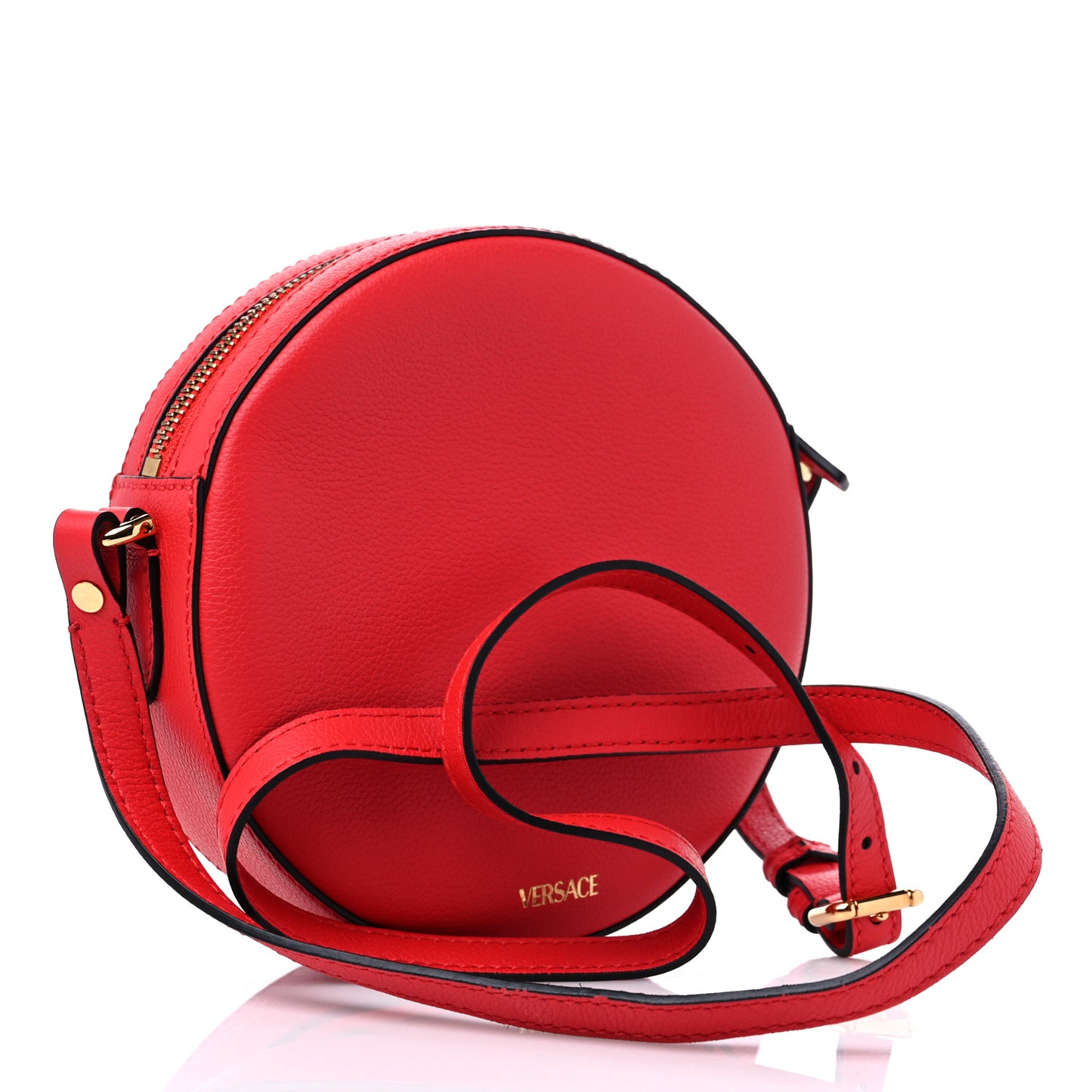 Calfskin La Medusa Round Camera Bag Red