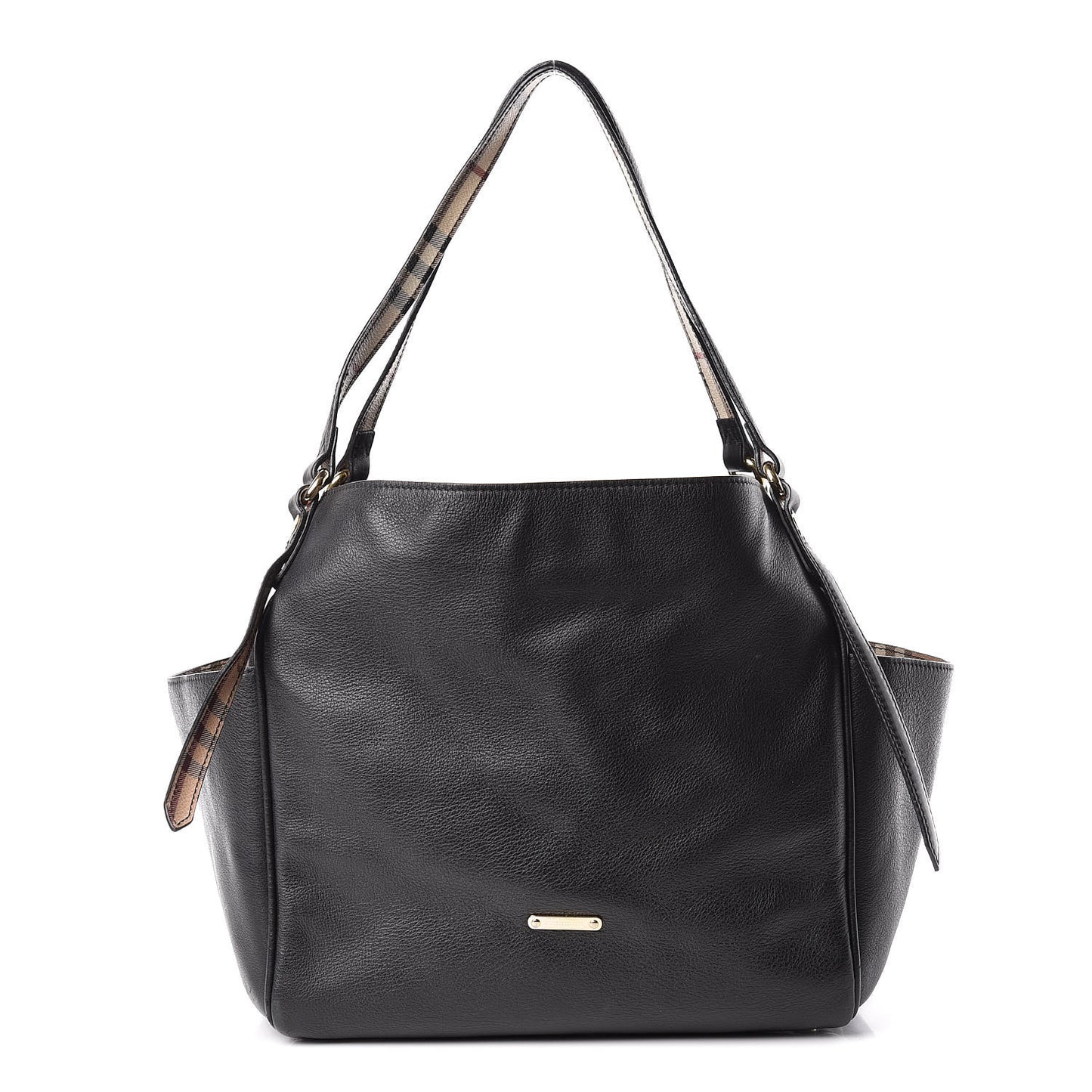 Calfskin Haymarket Check Small Canterbury Tote Black