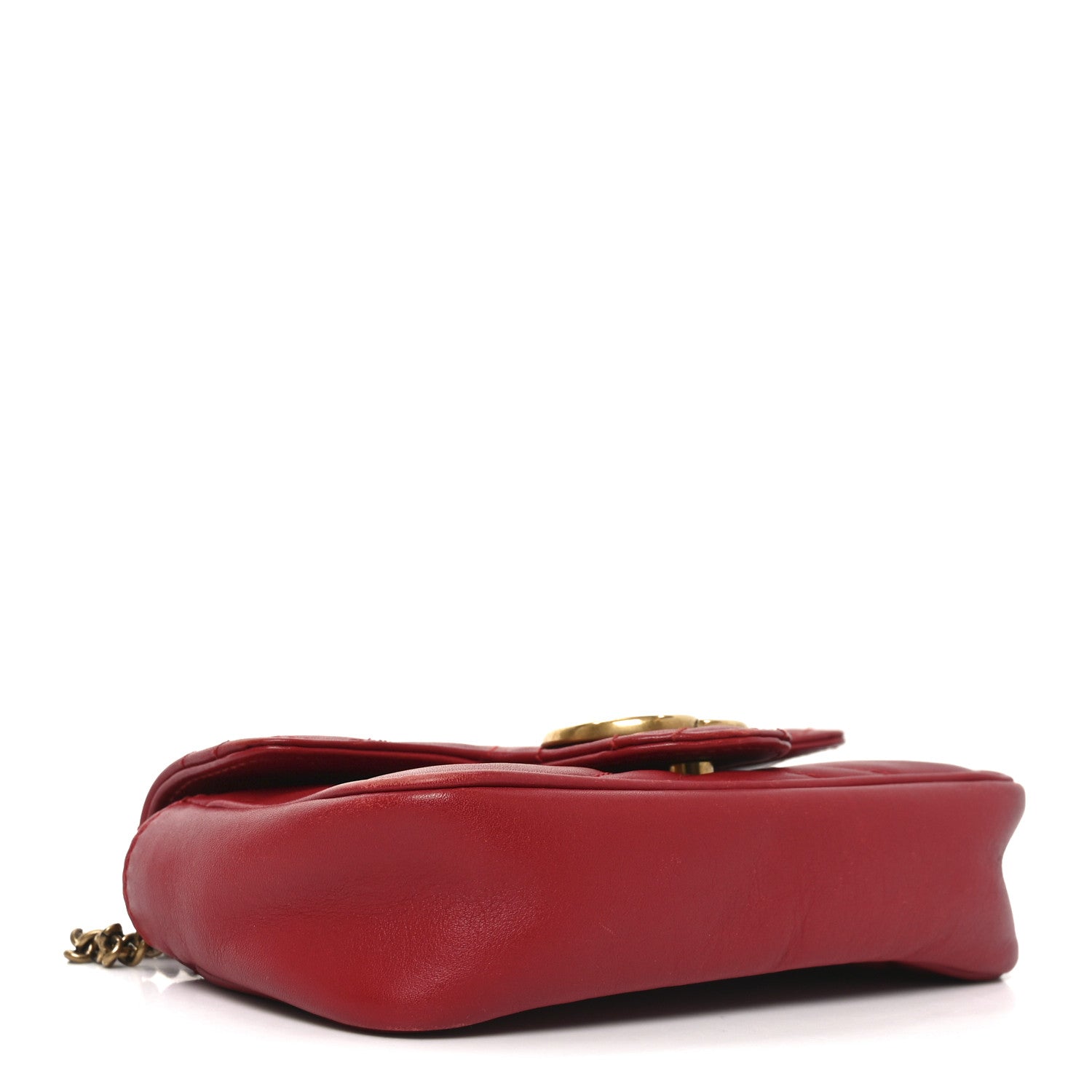Gucci Calfskin Matelasse Super Mini GG Marmont Shoulder Bag Hibiscus Red 7 of 18