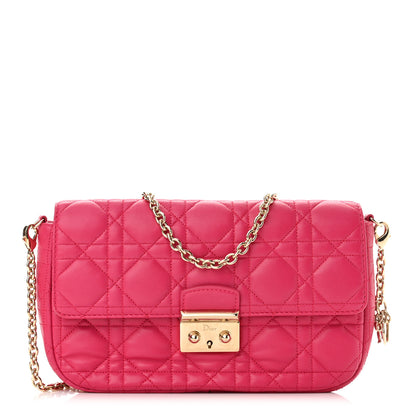 Christian Dior Lambskin Cannage Miss Dior Promenade Pouch Fuchsia 1 of 10