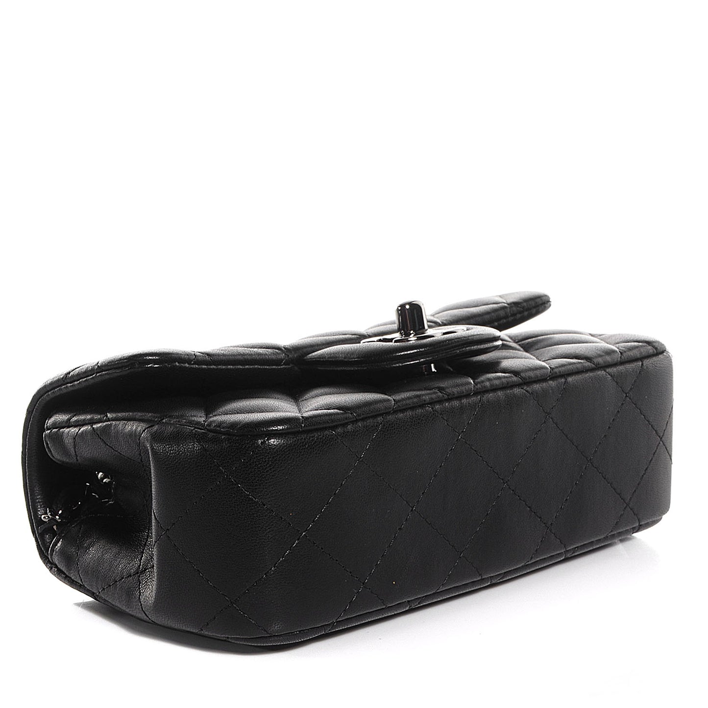 Lambskin Quilted Extra Mini Flap Black