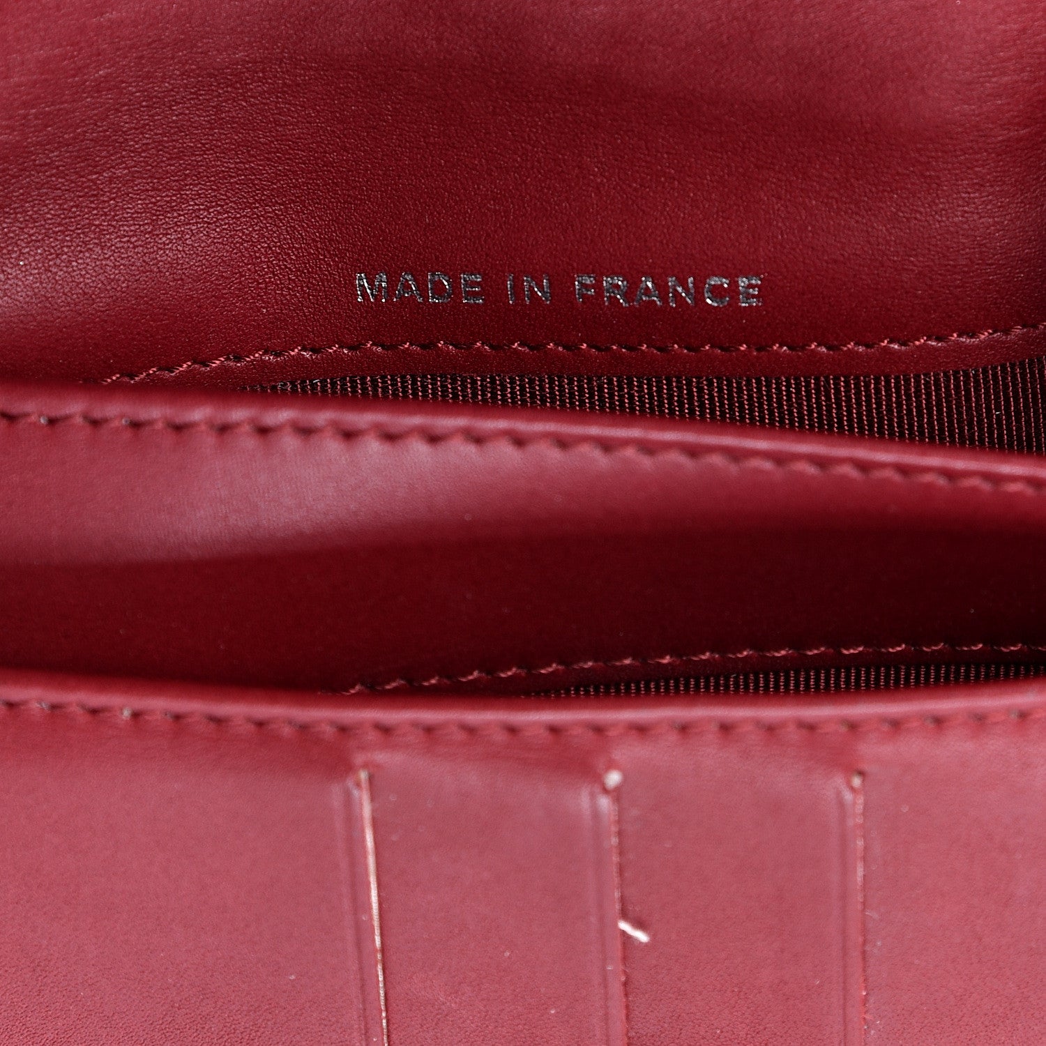 Chanel Calfskin Double Stitch Hamptons Flap Wallet Red 6 of 10