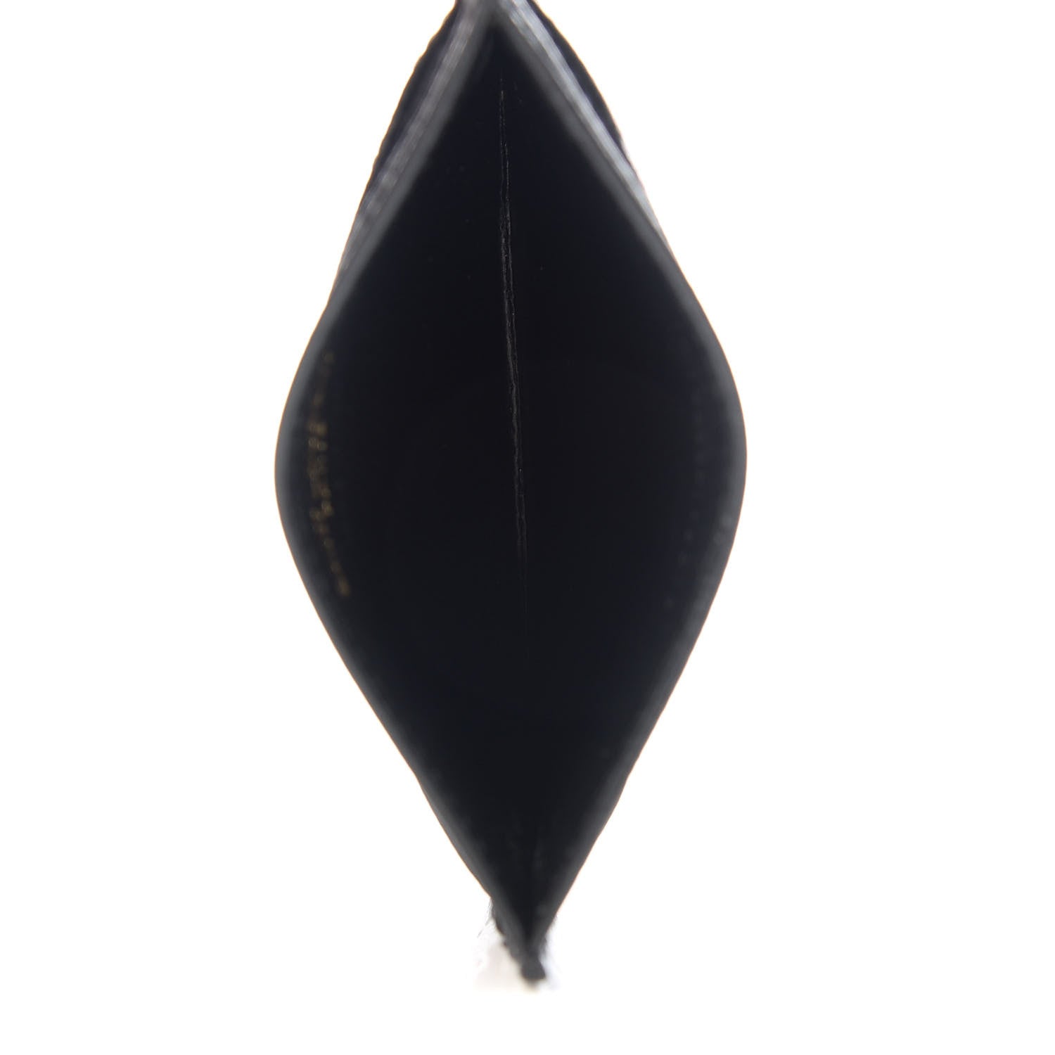 Saint Laurent Grain De Poudre Matelasse Chevron Monogram Credit Card Case Black 5 of 8