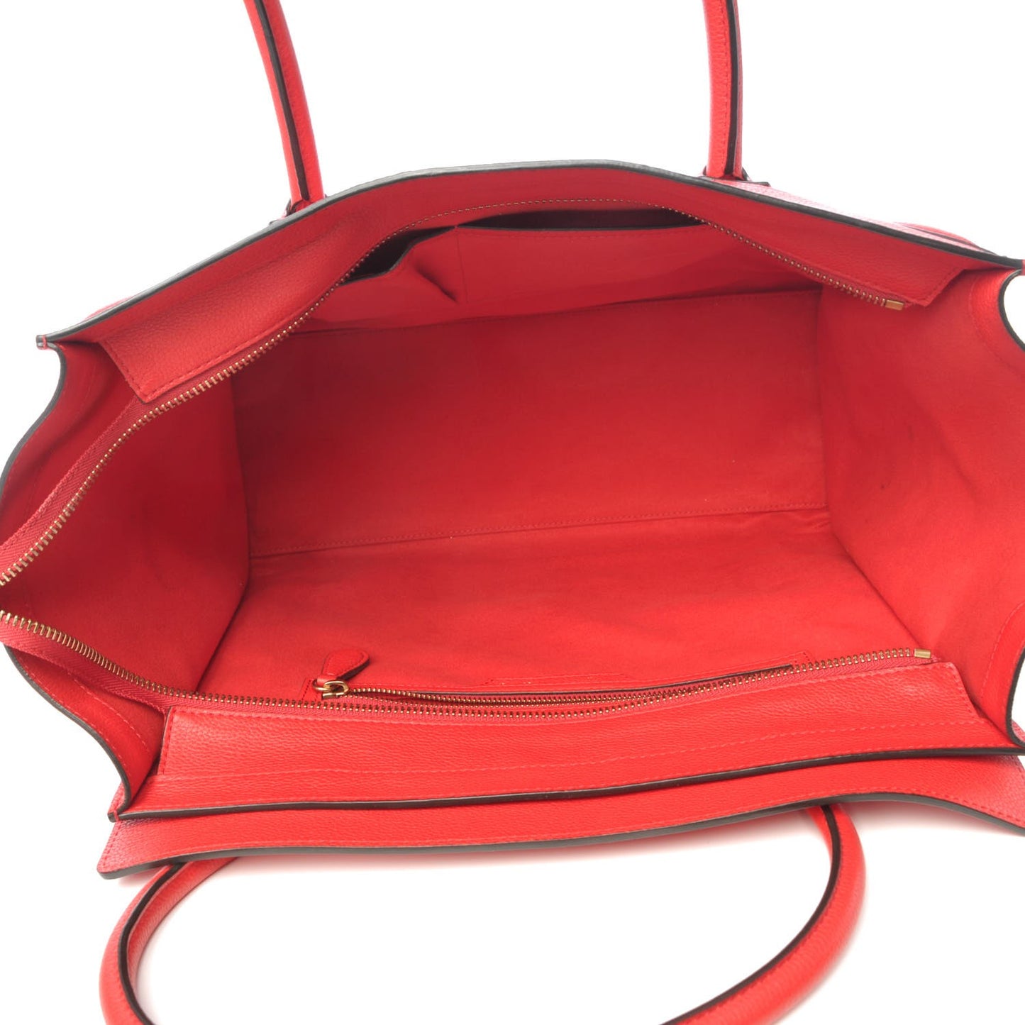 Drummed Calfskin Shoulder Luggage Coquelicot