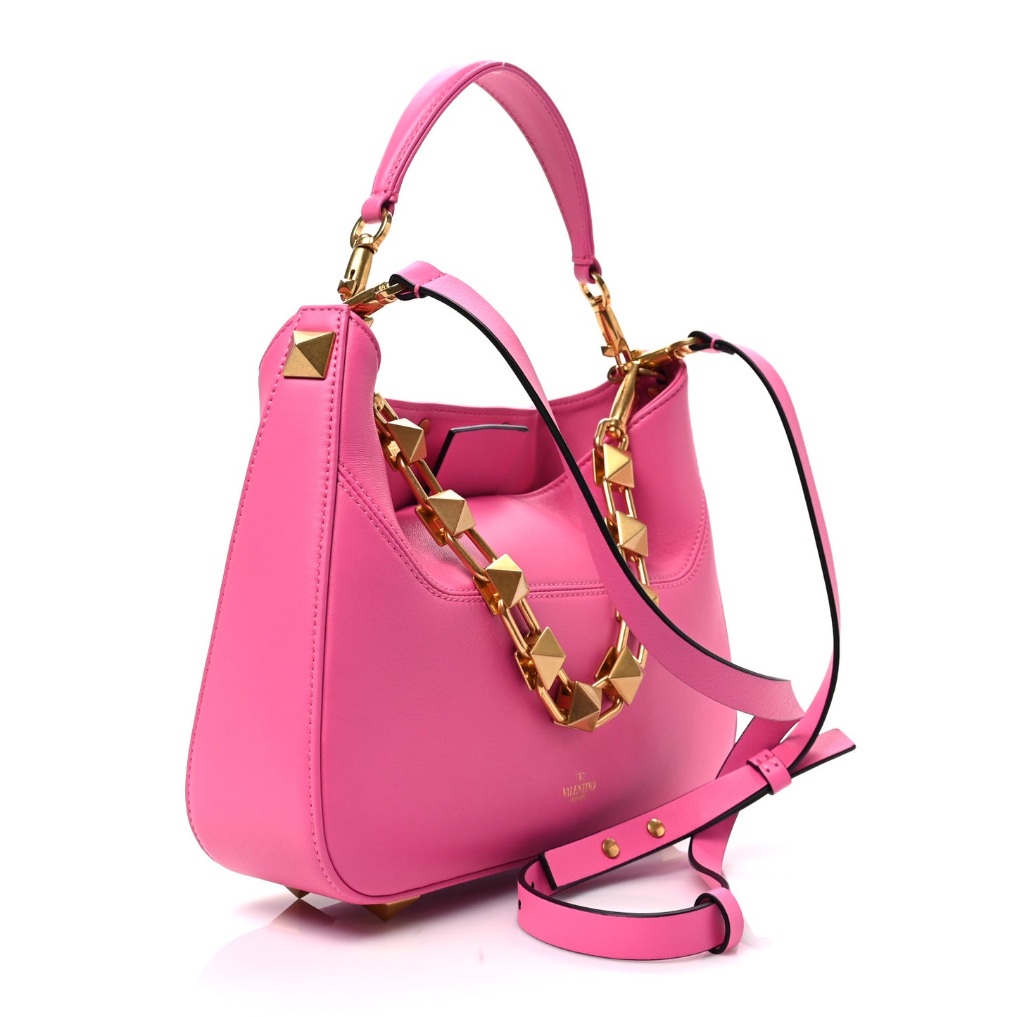 Nappa Stud Sign Hobo Feminine Pink
