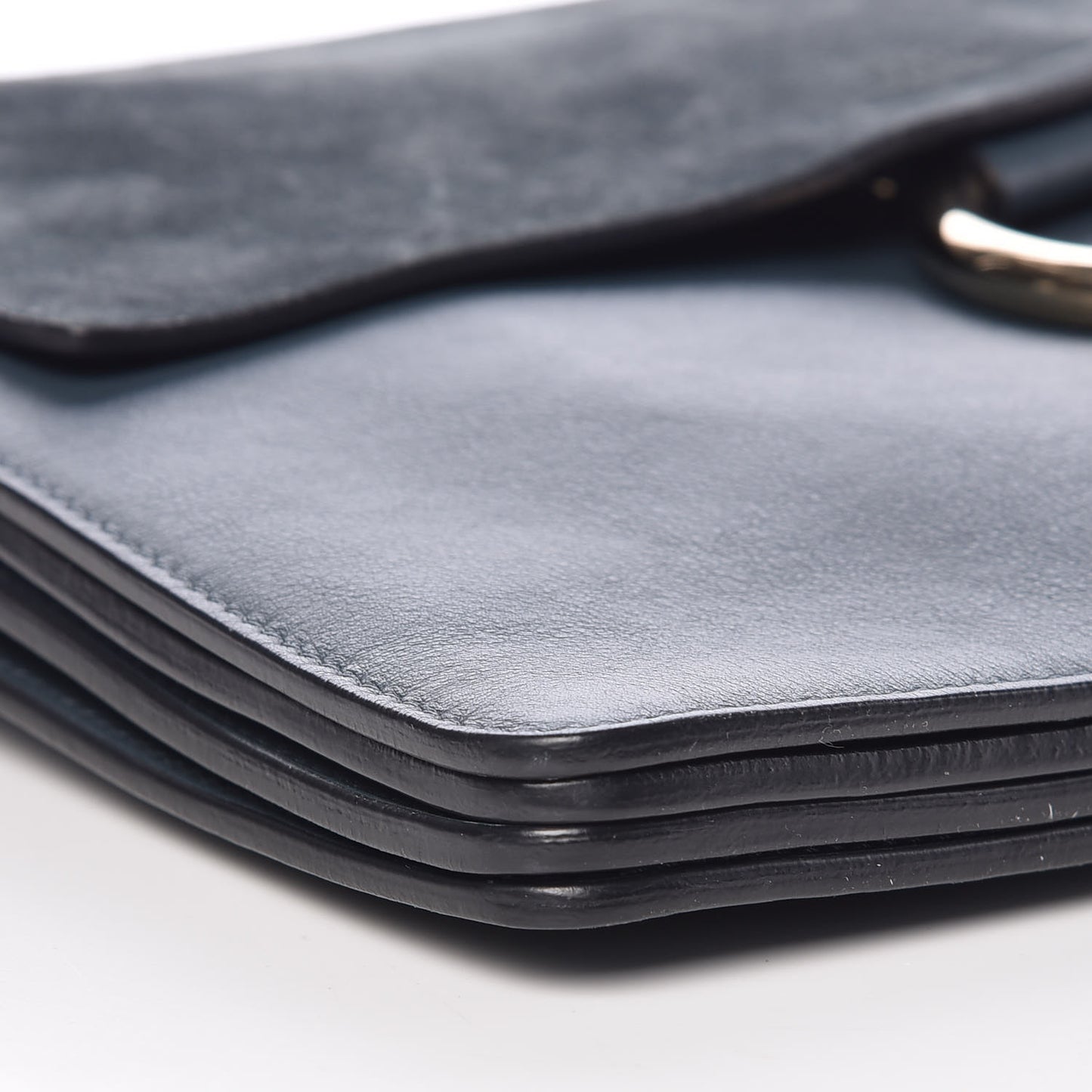 Suede Calfskin Medium Faye Shoulder Bag Silver Blue