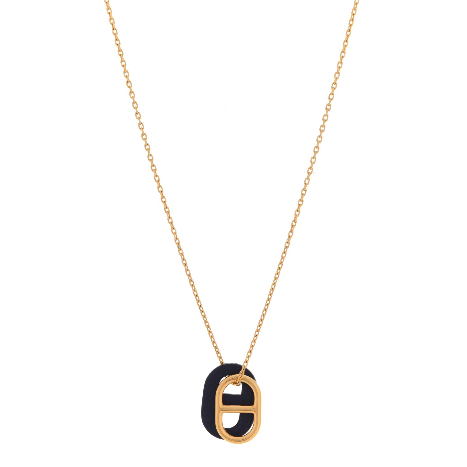 Hermes Swift O'Maillon Pendant Necklace Bleu Nuit 1 of 7