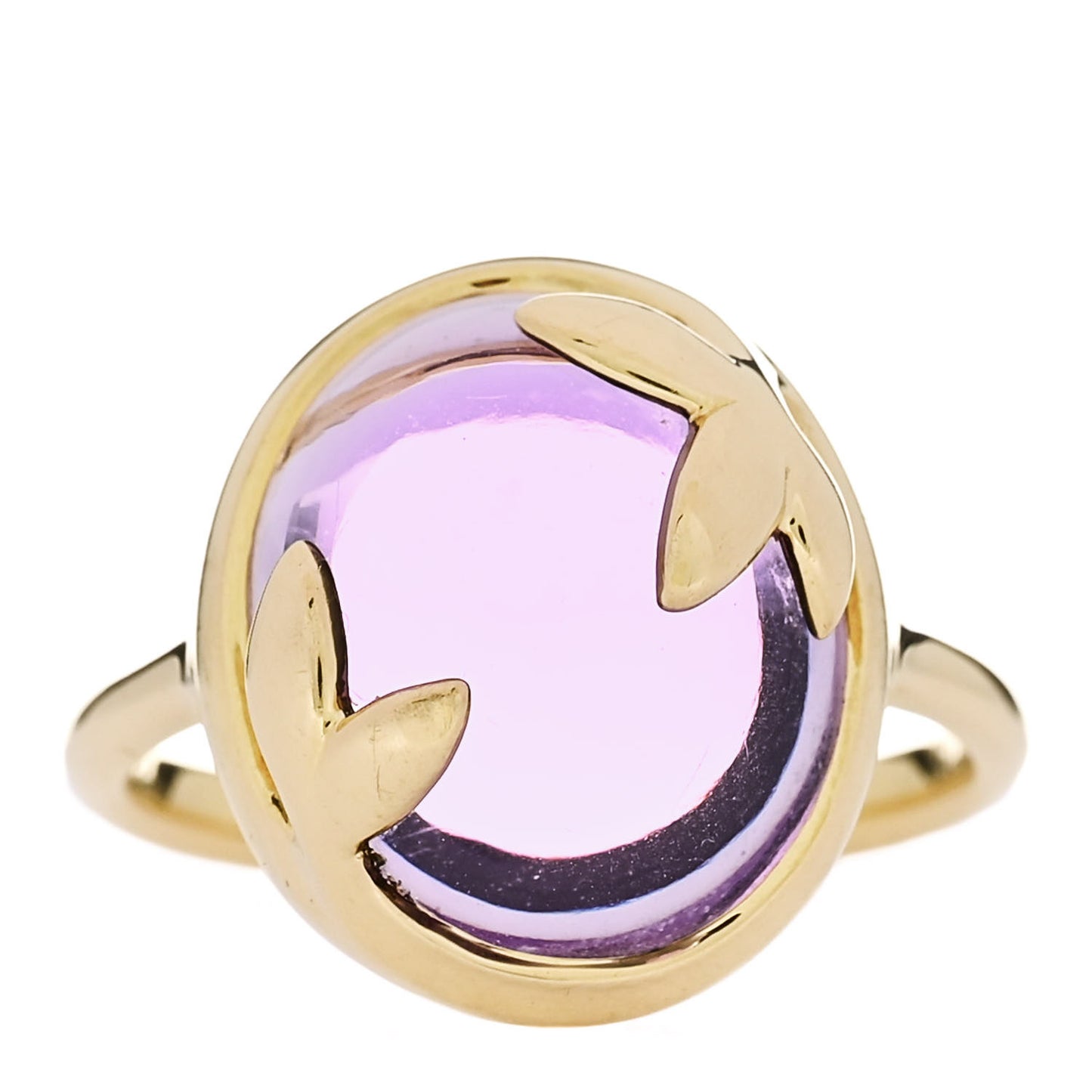 18K Yellow Gold Amethyst Paloma Picasso Olive Leaf Ring 52 6