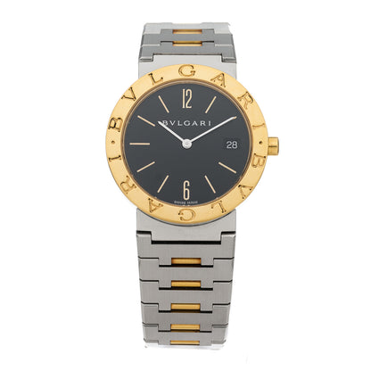 Bulgari Stainless Steel 18K Yellow Gold 33mm Quartz Watch Black 1 of 4