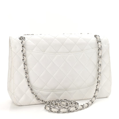 Chanel Caviar Quilted Jumbo Double Flap White 3 of 15