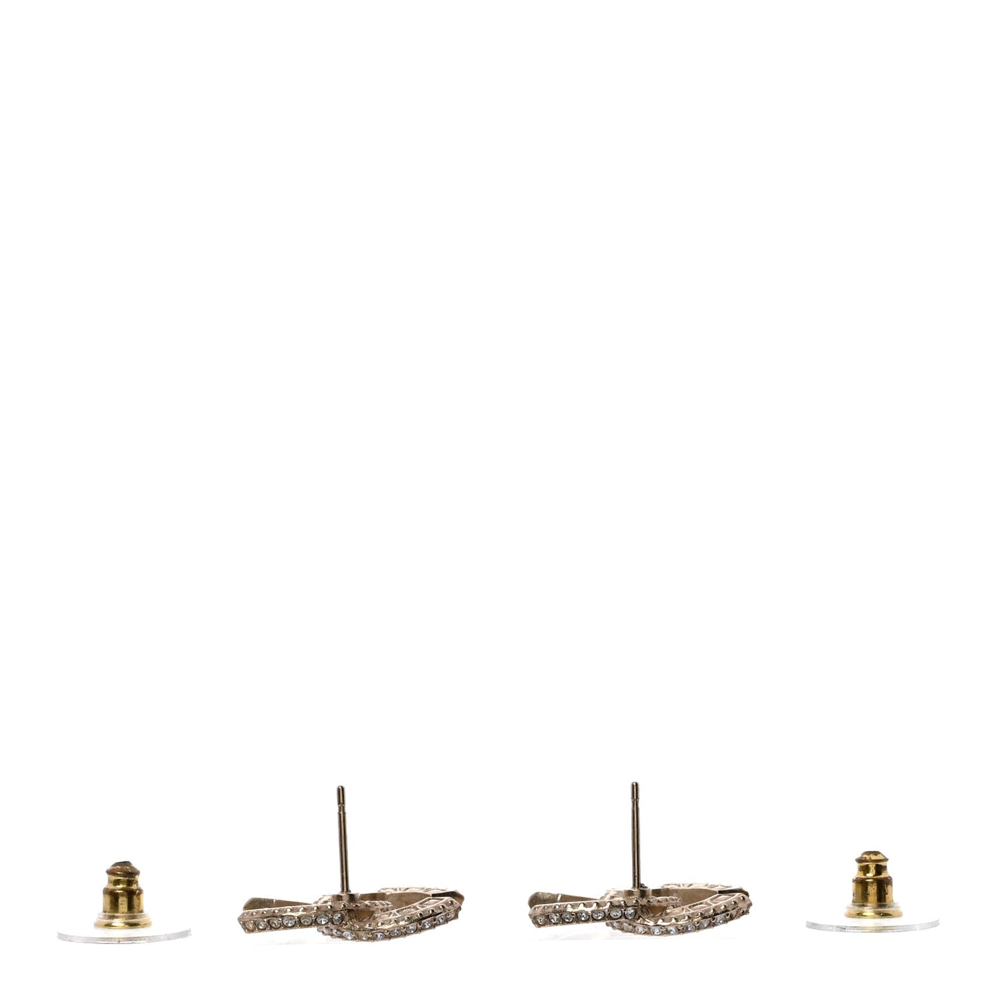 Crystal Timeless CC Earrings Light Gold
