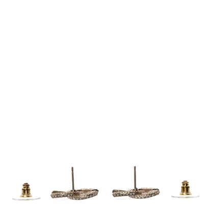 Chanel Crystal Timeless CC Earrings Light Gold 3 of 5