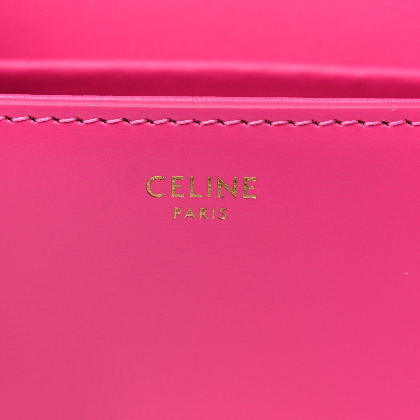 Shiny Calfskin Triomphe Shoulder Bag Fuchsia