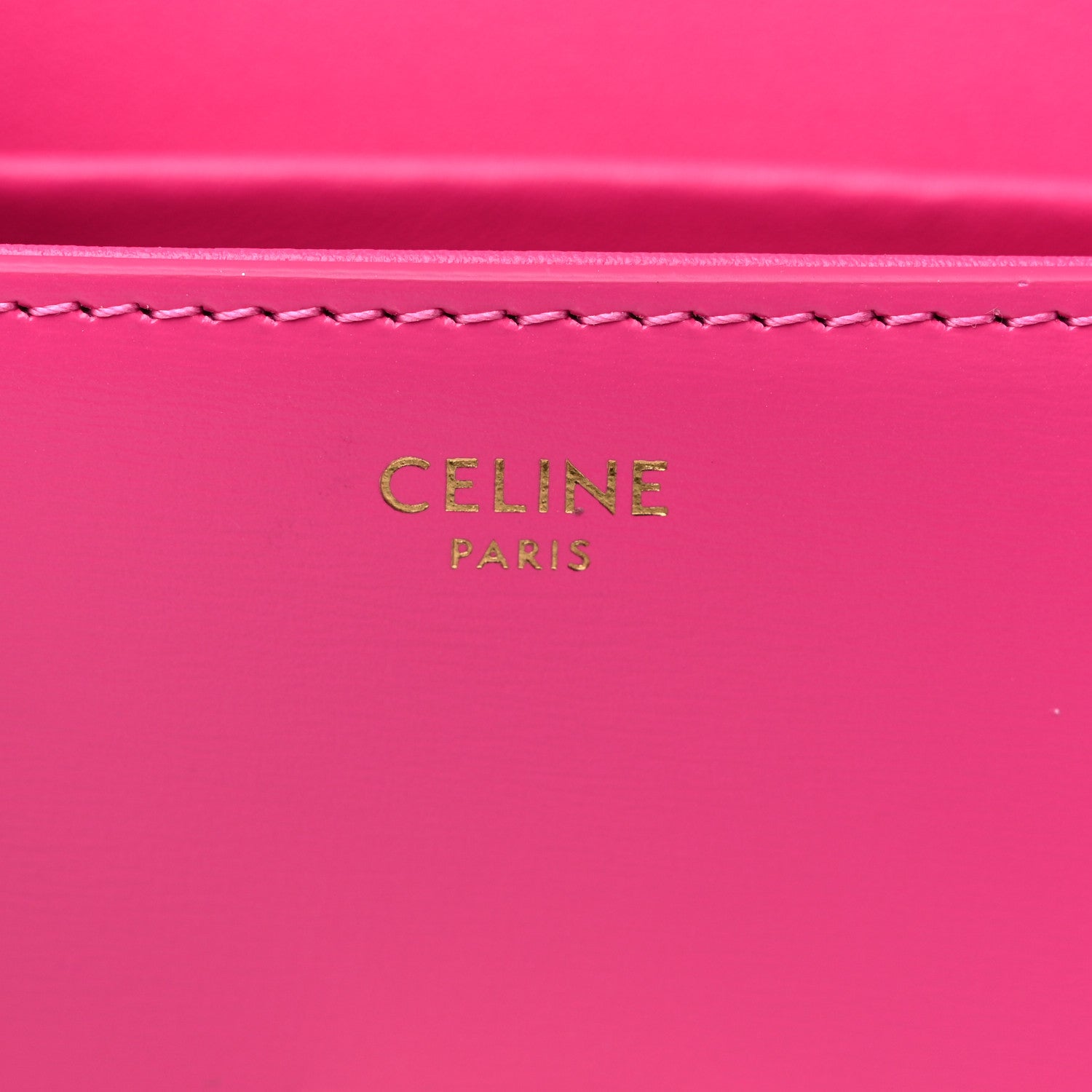 Celine Shiny Calfskin Triomphe Shoulder Bag Fuchsia 6 of 9