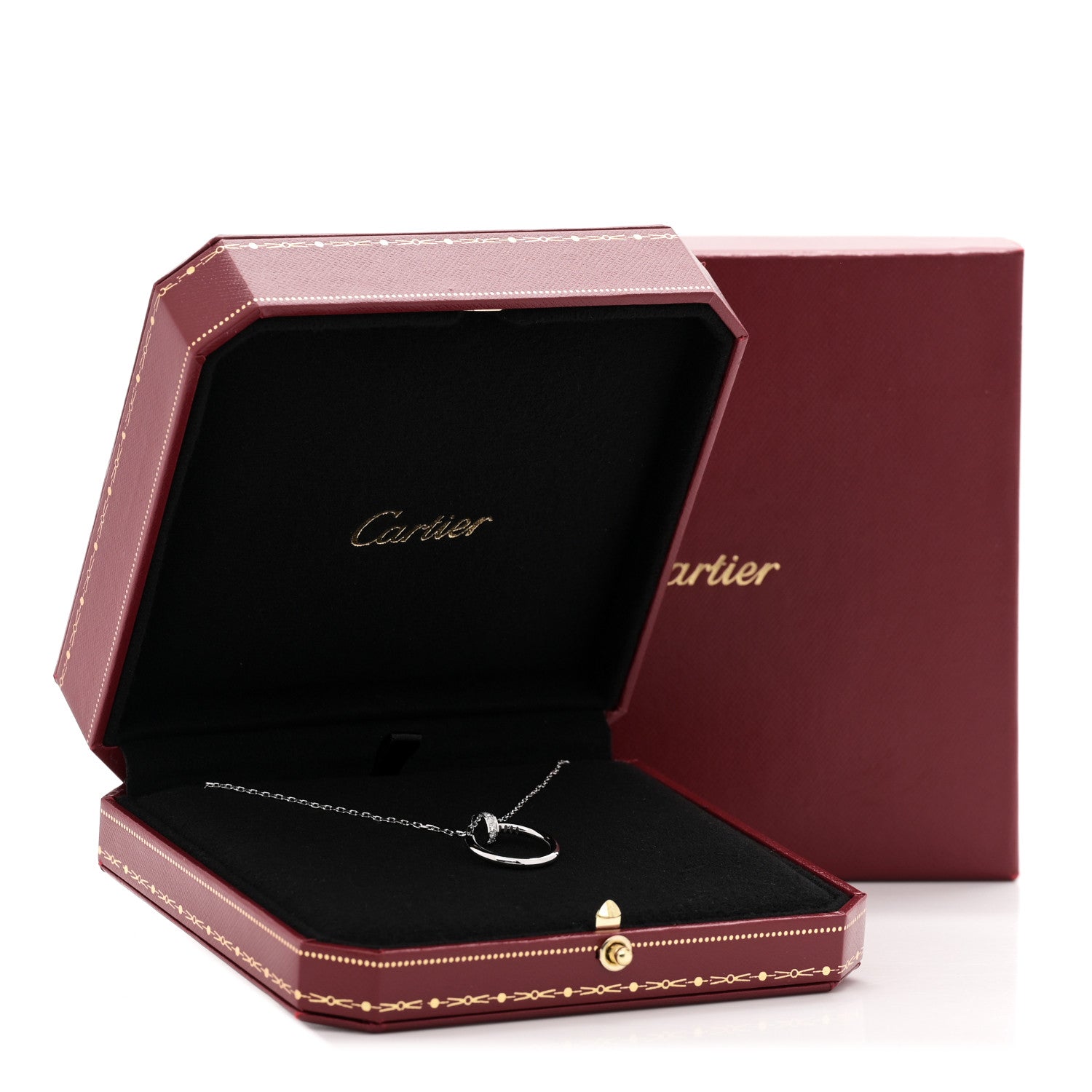 Cartier 18K White Gold Diamond Juste Un Clou Pendant Necklace 7 of 7