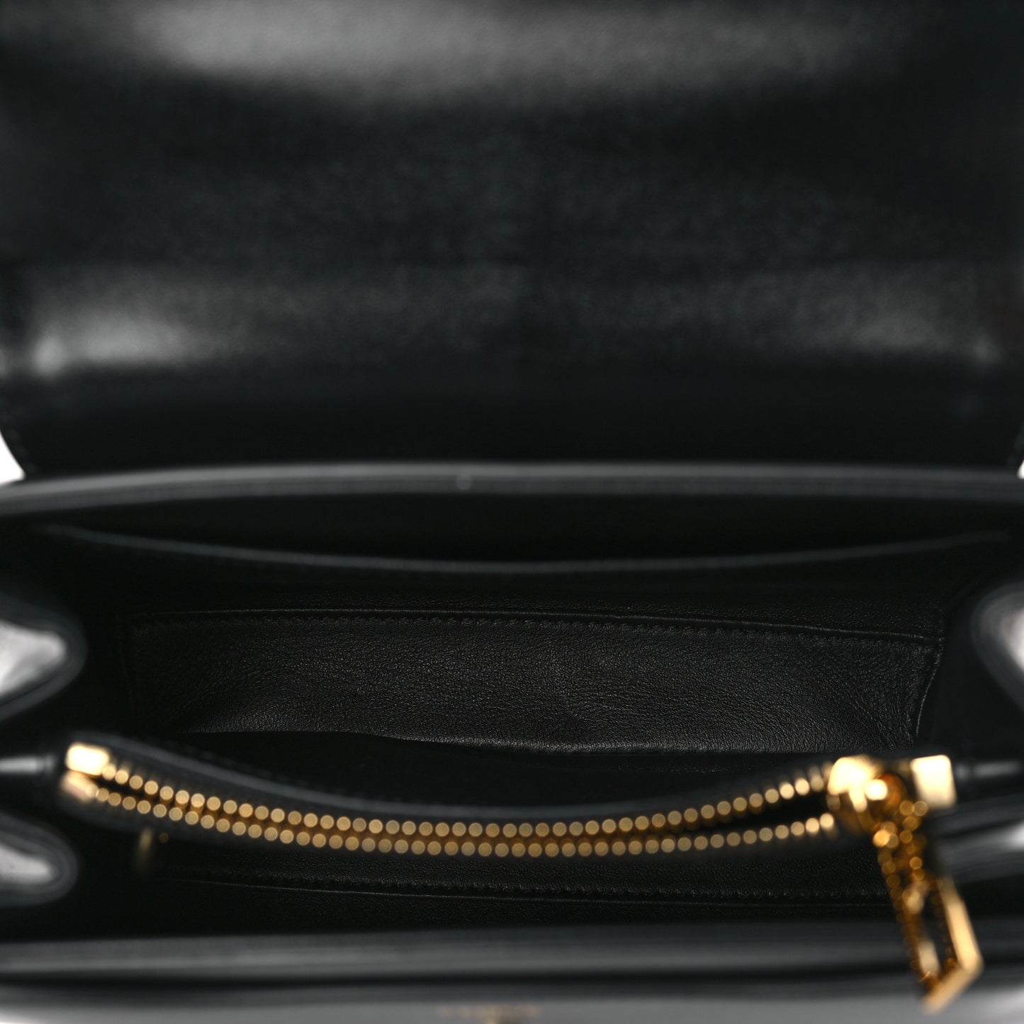 Satinated Calfskin Mini 16 Top Handle Bag Black