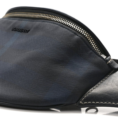 Burberry E-canvas Check Cason Mini Bum Bag Navy Blue 9 of 9