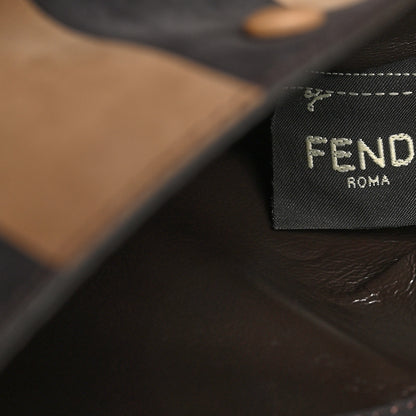 Fendi Vitello Seta Nabuk Pequin Medium Peekaboo X-Lite Cuoio Tabacco Moro 6 of 9