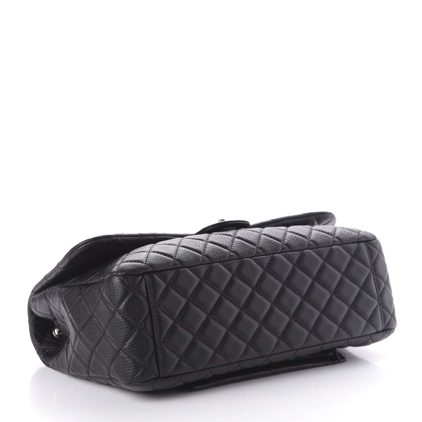 Calfskin Quilted XXL Travel Flap Bag Black
