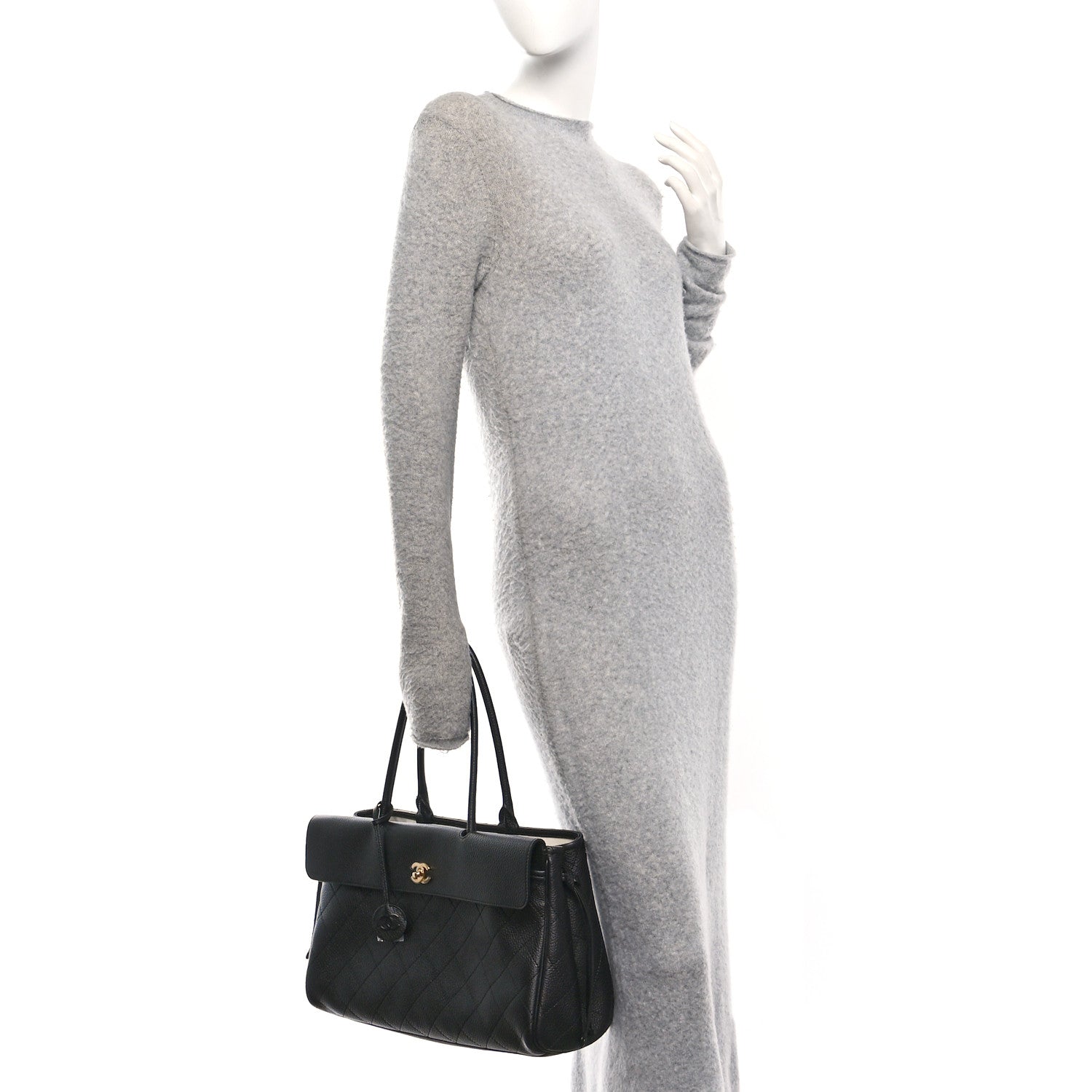 Chanel Grained Calfskin Stitched Urban Essentials Large Shopping Bag Black 2 of 11