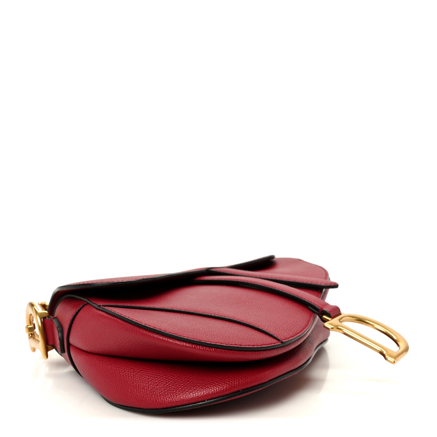 Christian Dior Grained Calfskin Saddle Bag Red 4 of 10
