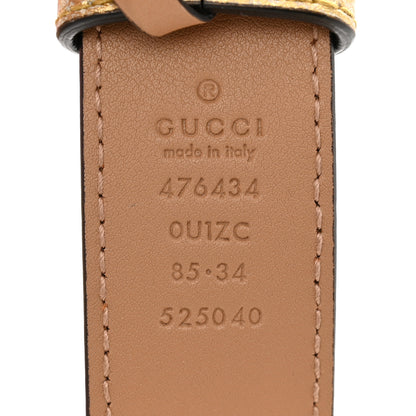 Gucci Metallic Nappa Matelasse Heart GG Marmont Belt Bag 85 34 Oro Vecchio Rosa 8 of 11