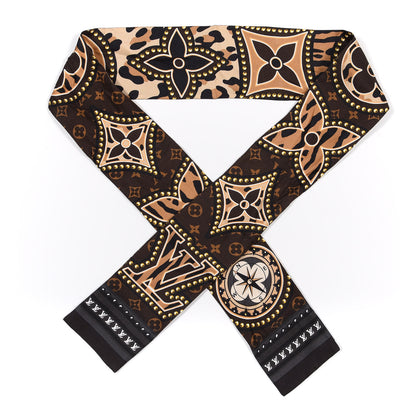 Louis Vuitton Silk Monogram LV World Bandeau Brown 1 of 4