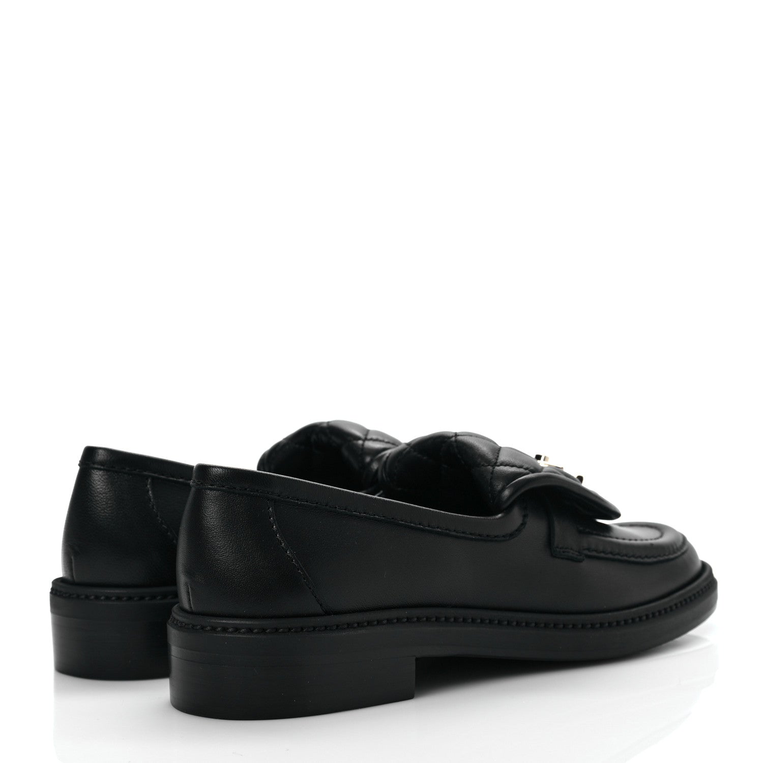 Chanel Lambskin Quilted CC Turnlock Loafers 37.5 Black 4 of 8