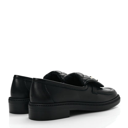 Chanel Lambskin Quilted CC Turnlock Loafers 37.5 Black 4 of 8