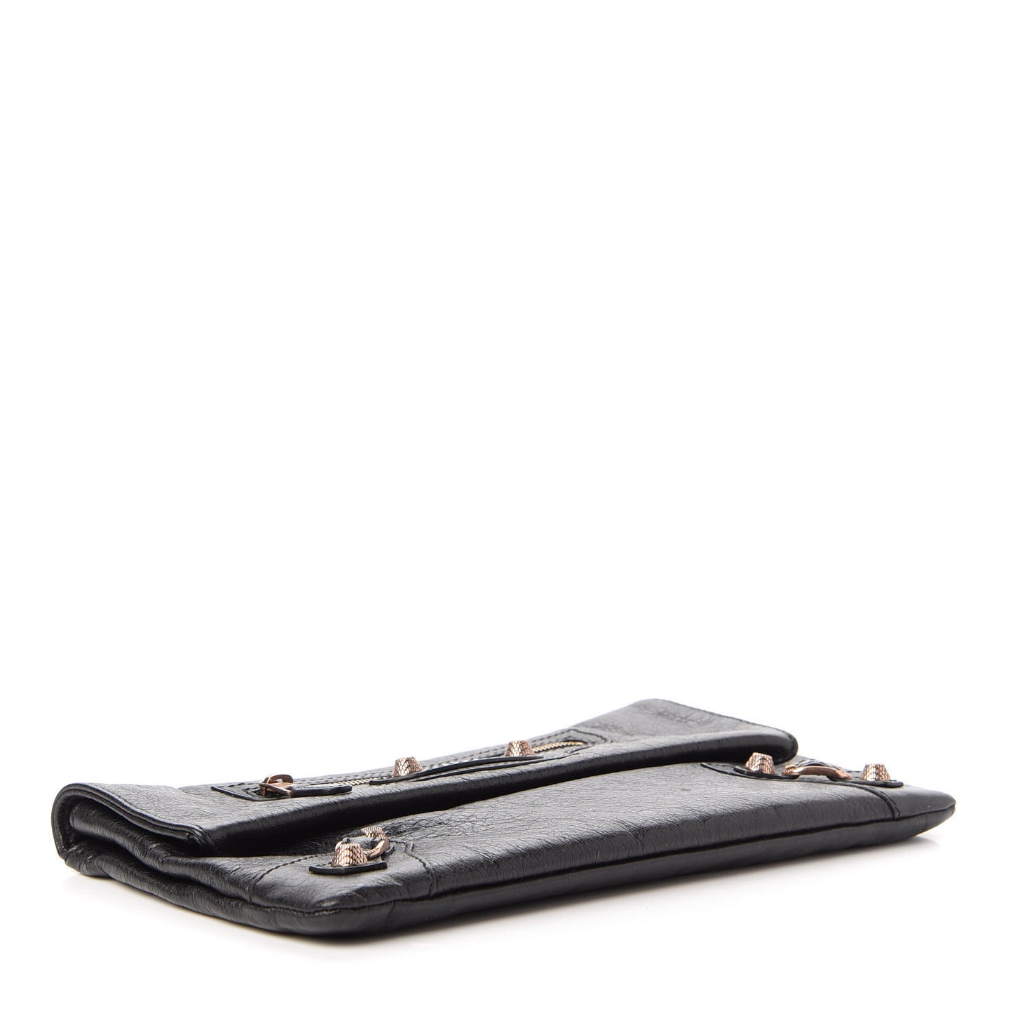 Agneau Giant 12 Rose Gold Hardware Envelope Clutch Black
