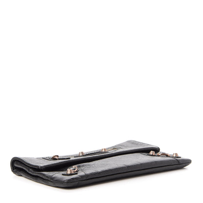 Balenciaga Agneau Giant 12 Rose Gold Hardware Envelope Clutch Black 4 of 10