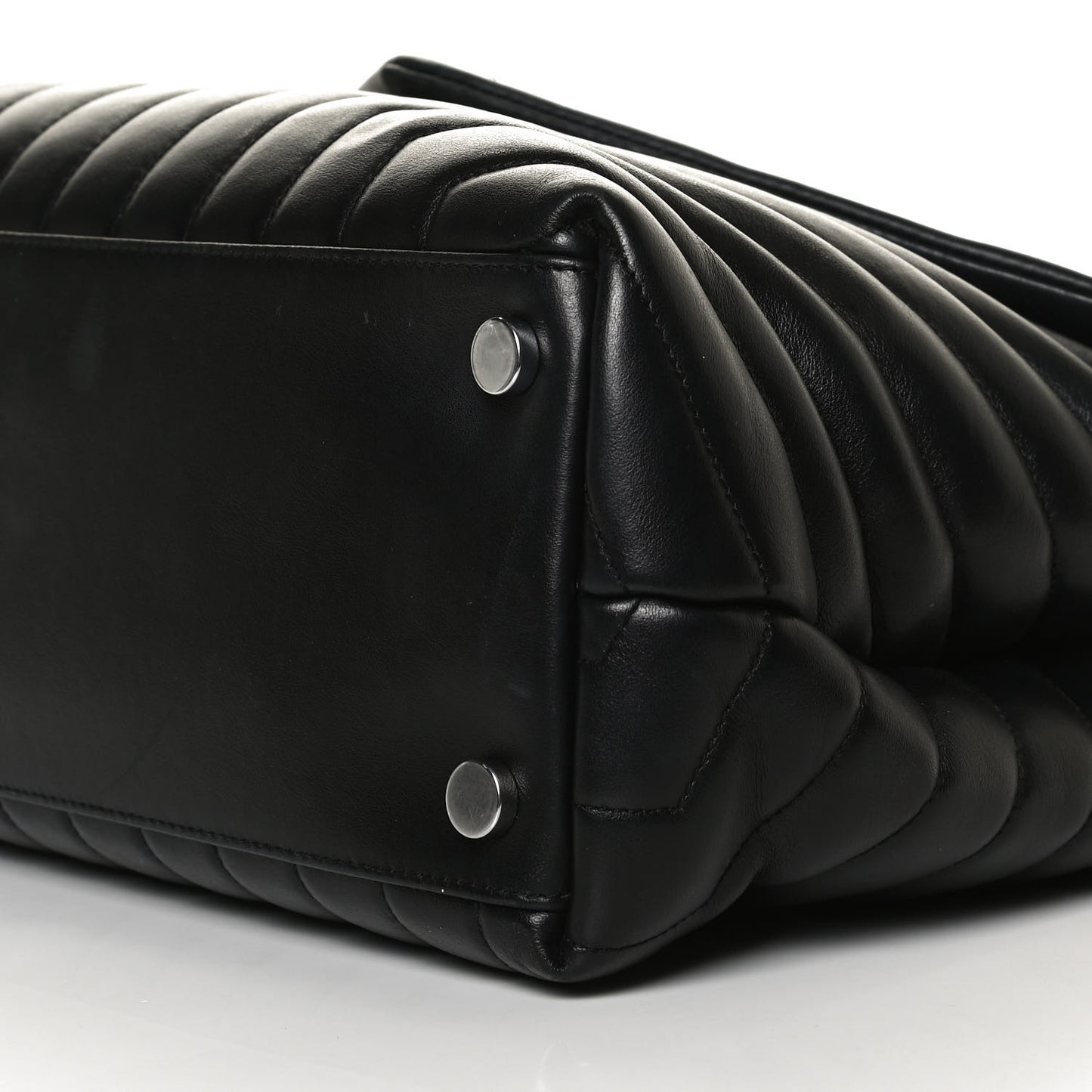 Calfskin Y Quilted Monogram Large Loulou Chain Satchel Black