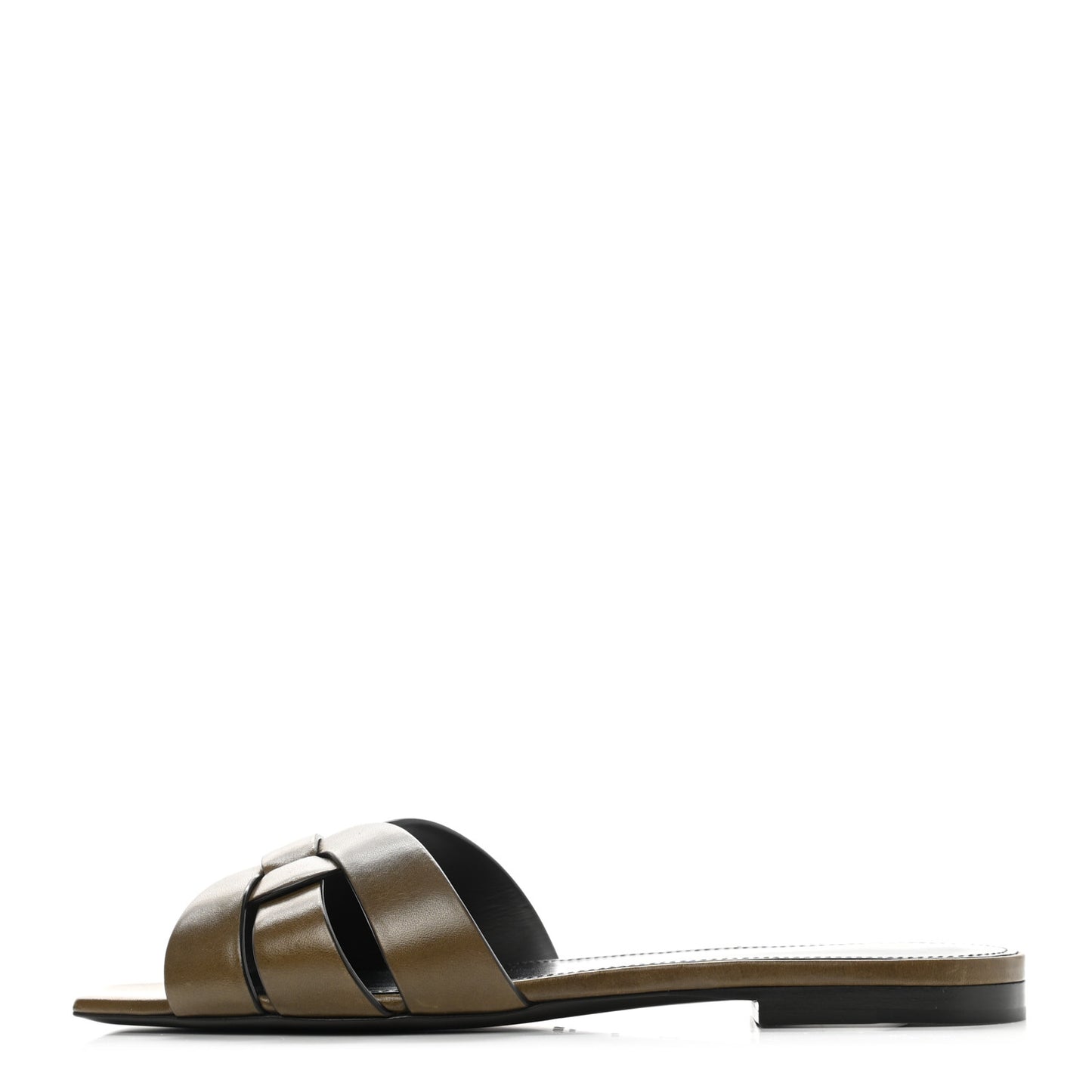 Calfskin Tribute 05 Slide Sandals 36 Dark Green