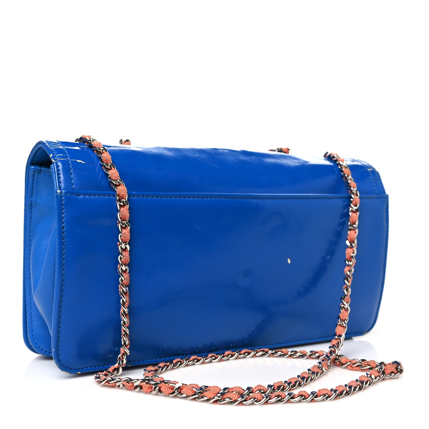 Chanel Vinyl Small Lipstick Flap Bag Blue Multicolor 3 of 13