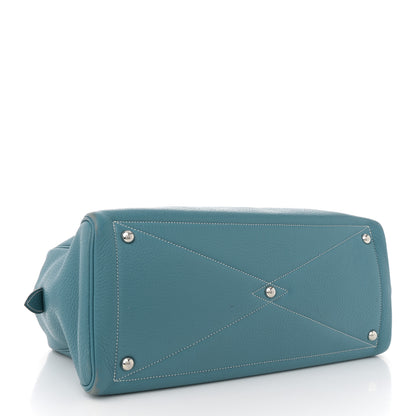 Hermes Taurillon Clemence Victoria II 35 Blue Jean 4 of 14