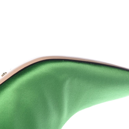 Gucci Silk Satin Malaga Kid Embroidered Candy Dragon Block-Heel Knee Boot 36 Green 14 of 20