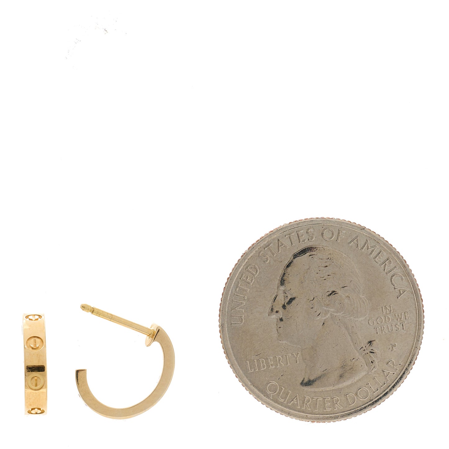 18K Yellow Gold Small LOVE Hoop Earrings